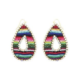 Western style serape tear drop earrings